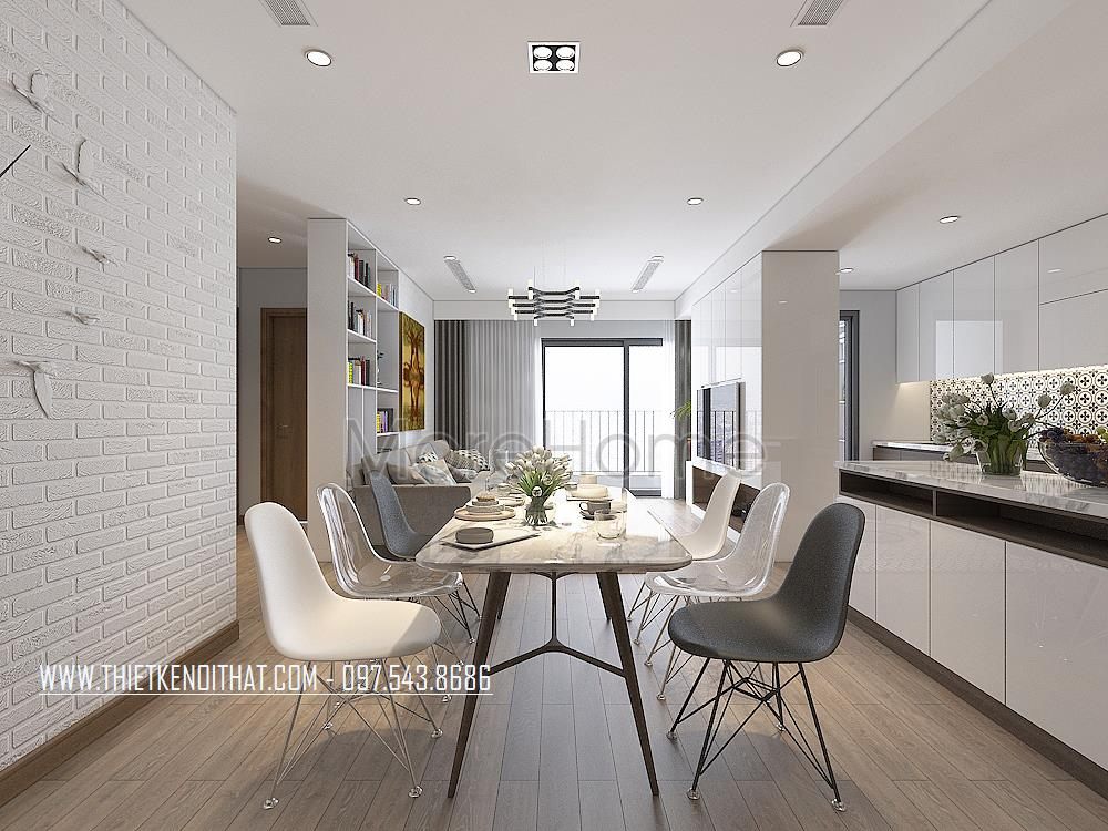 Thiết kế nội thất phòng khách chung cư Park Hill Hai Bà Trưng, Hà Nội